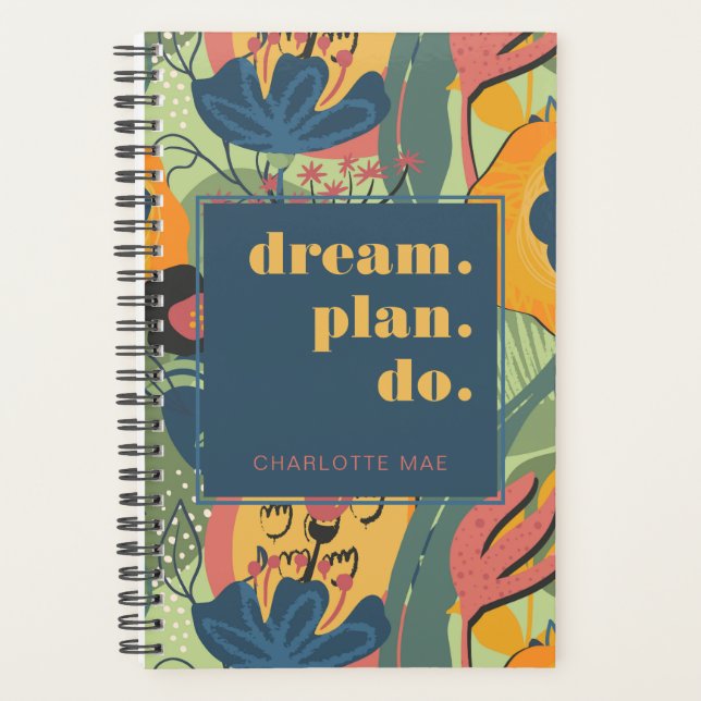 Citation Motivationnelle Colorée Florale Abstraite (Devant)