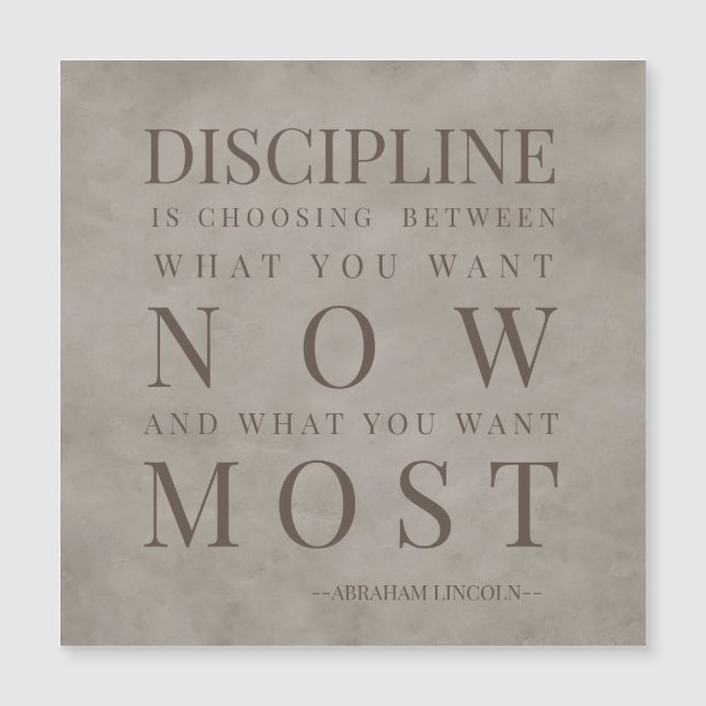 Citation motivationnelle de discipline marron (Devant)
