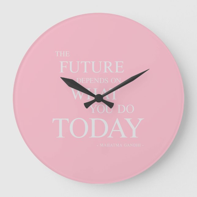 Citation Motivationnelle Futur Horloge Rose (Recto)