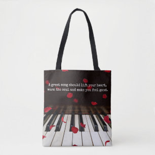 Citation musicale sur le Sac fourre-tout Piano Key