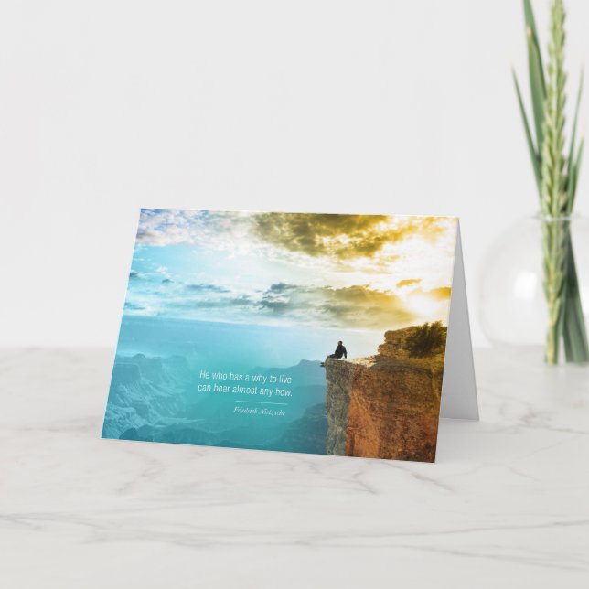 Citation Nietzsche pourquoi vivre carte de voeux (Devant)