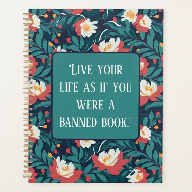 Citation personnalisée à la florale rouge et blanc (Devant)