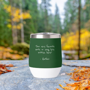 Citation personnalisée sur fond vert forêt