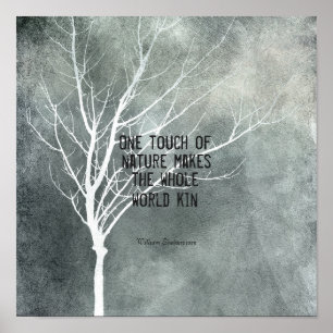 citation poster nature art gris et blanc
