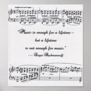 Citation Rachmaninoff avec affiche de notation mus