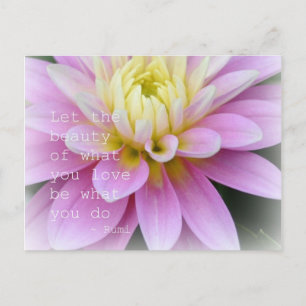 Citation Rumi de carte postale Zen Flower - Dahlia