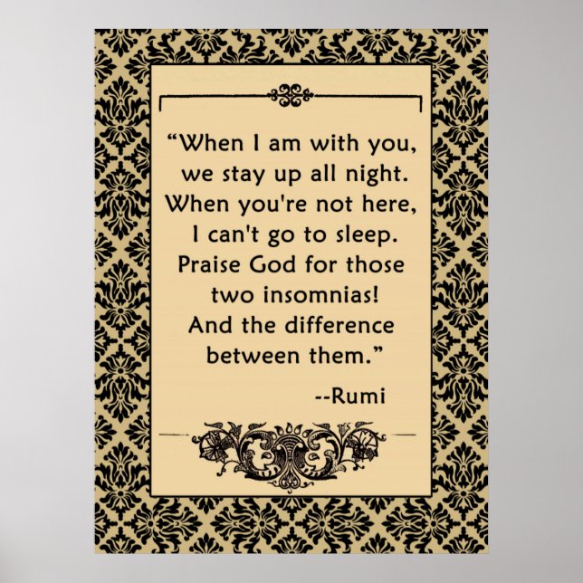 Citation RUMI LOVE sur affiche ou impression (Devant)