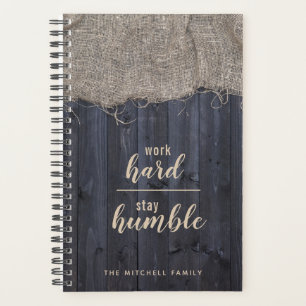 Citation Rustique Burlap et Wood avec votre nom