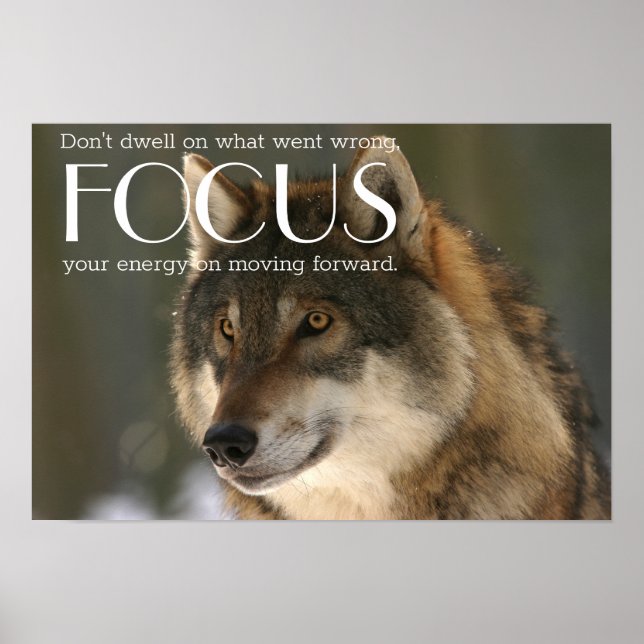 Citation sur Wolf Image Encouragement Poster (Devant)