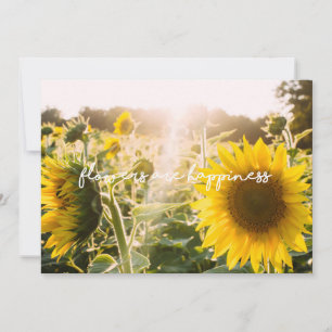 Citation tournesol "les fleurs sont le bonheur"