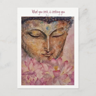Citation Zen Rumi Bouddha Watercolor Art Carte pos