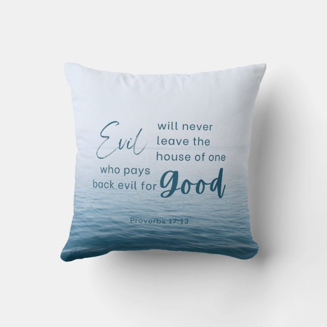 Citations bibliques Lancer Proverbes oreiller 17:1 (Verso)