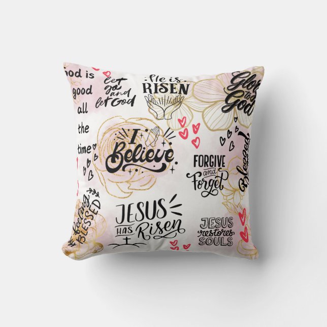Citations chrétiennes inspirantes Coussin (Recto)