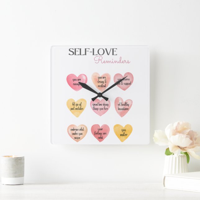 Citations d'Affirmation Auto-Amour Horloge murale (Maison)