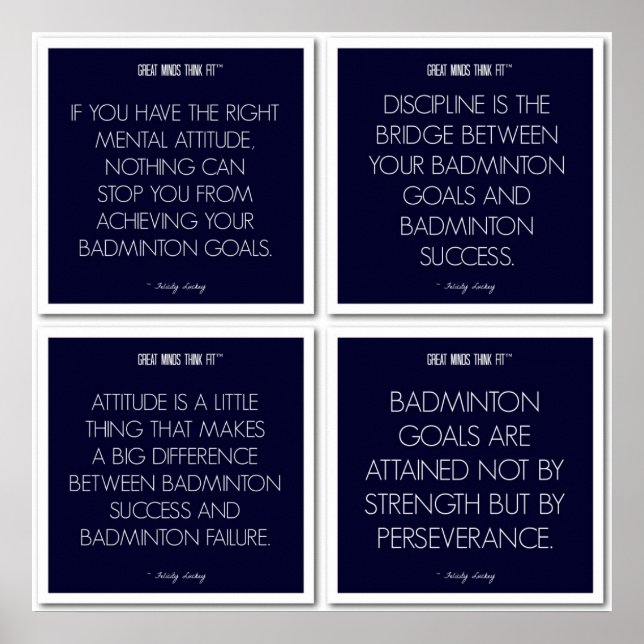 Citations de badminton pour motivation : affiche d (Devant)