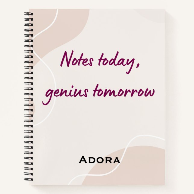 Citations de cahier – « Notes aujourd'hui, génie d (Devant)