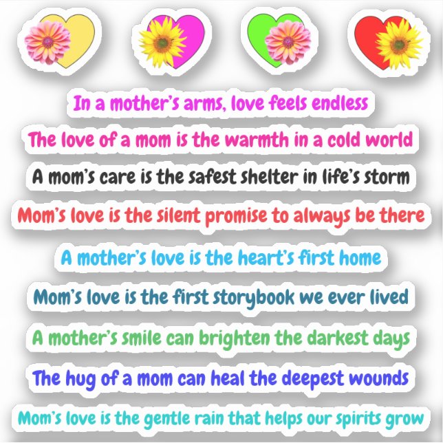 Citations de la mère qui touche le coeur | Sticker (Devant)