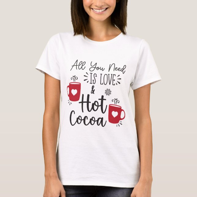 Citations de Noël Chocolat chaud T-shirt (Devant)