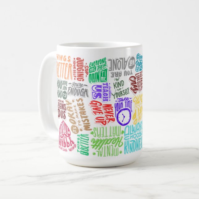 Citations de santé mentale inspirées Mug - Positif (Devant gauche)