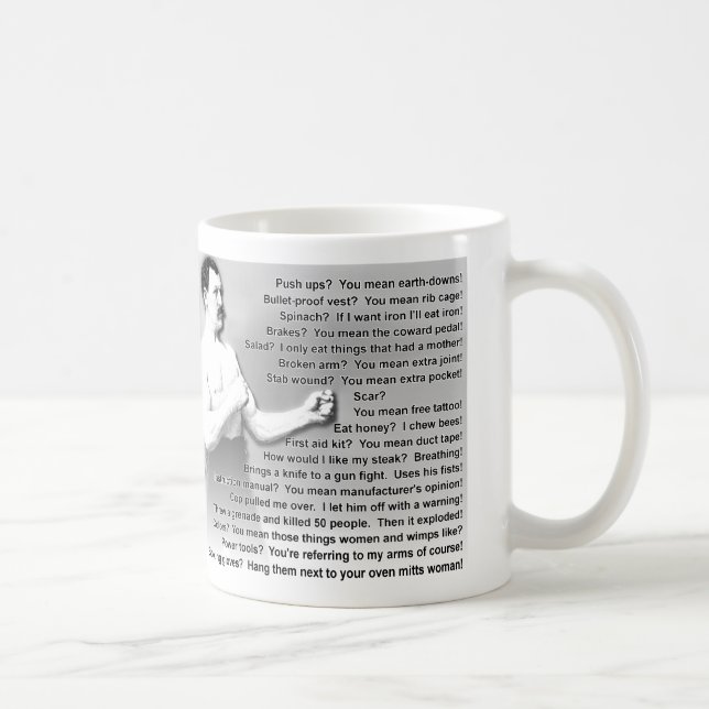 Citations d'Homme Trop Viril Mug Drôle à Dire (Droite)