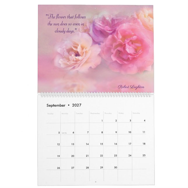 Citations Floral Love 2023 Calendrier (Sep 2027)