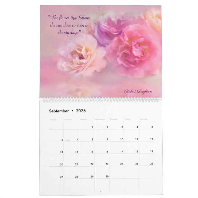 Citations Floral Love 2023 Calendrier (Sep 2026)