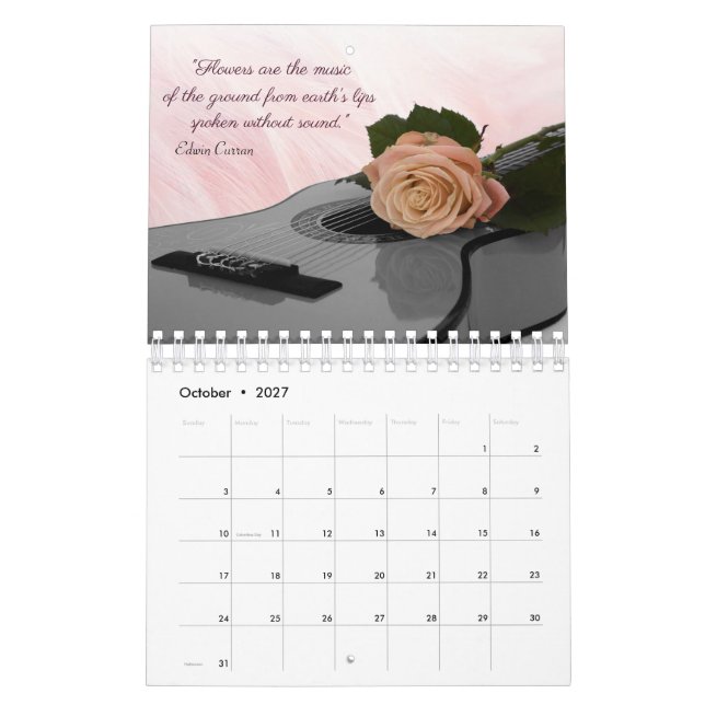 Citations Floral Love 2023 Calendrier (Oct 2027)