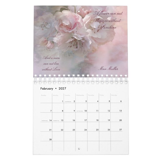 Citations Floral Love 2023 Calendrier (Feb 2027)