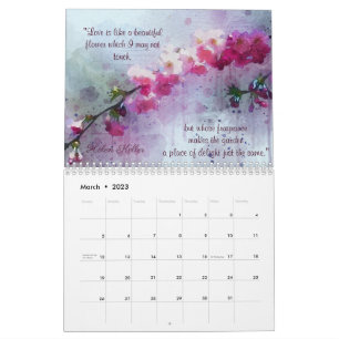 Citations Floral Love 2023 Calendrier