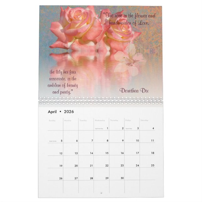 Citations Floral Love 2023 Calendrier (Apr 2026)
