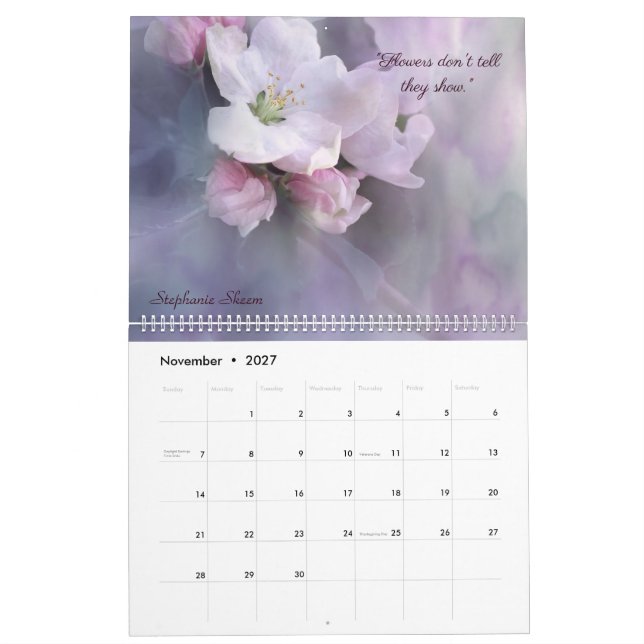 Citations Floral Love 2023 Calendrier (Nov 2027)