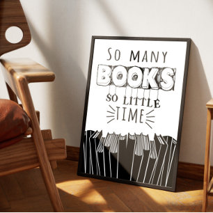 Citations Poster de typographie - Tant de livres..