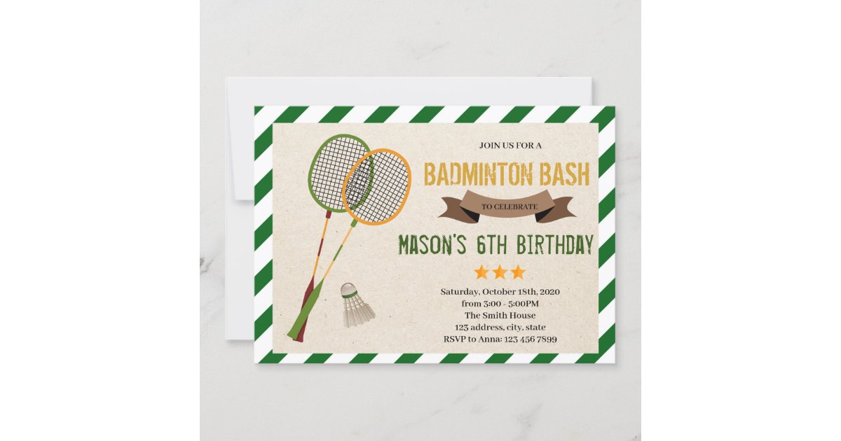 Cite Du Badminton Invitation Zazzle Fr