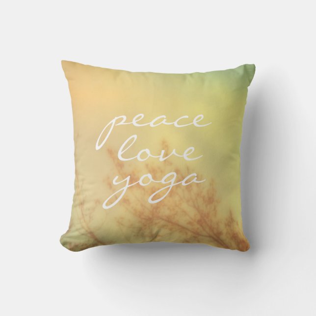 citer coussin paix amour yoga nature art (Recto)