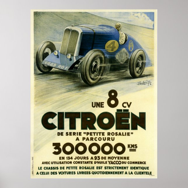Citroen sets a distance record in 1933 Poster (Devant)