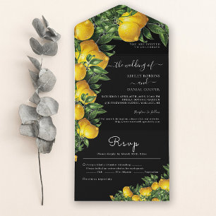 Citron à thème Mariage noir tout en une invitation