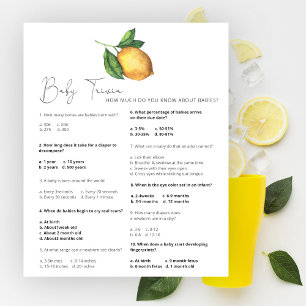 Citron baby shower bébé Trivia jeu