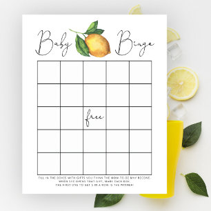 Citron baby shower Bingo