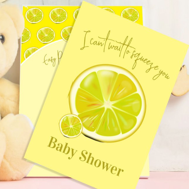 Citron Baby shower Citrus Jaune Invitation moderne (Créateur téléchargé)