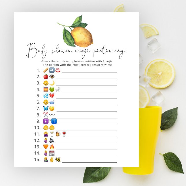 Citron baby shower Emoji jeu d'image (Créateur téléchargé)