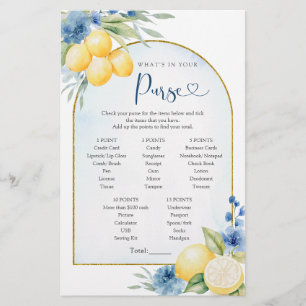 Citron bleu floral Squeeze principal Quoi dans vot