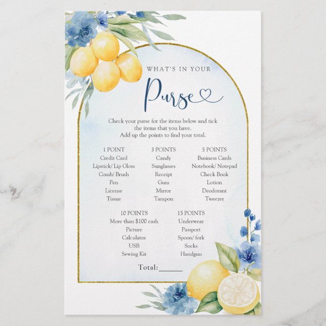 Citron bleu floral Squeeze principal Quoi dans vot (Devant)