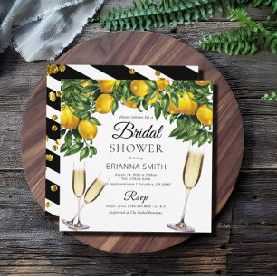 Citron Carré douche nuptiale Invitation