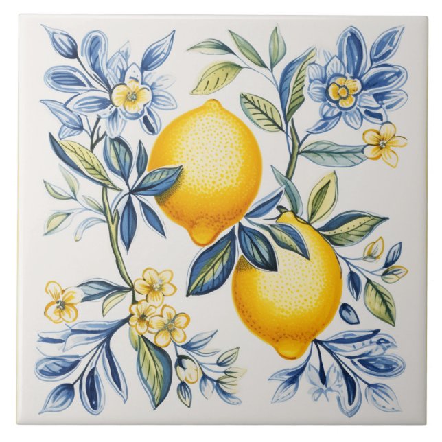 Citron, carreaux bleus, Carreaux siciliens, Carrea (Devant)