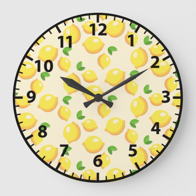 Citron Citron Fruit Été Mur Jaune Horloge (Recto)
