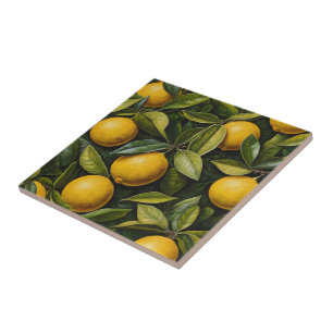 Citron clair avec carreaux d'impression feuille ve