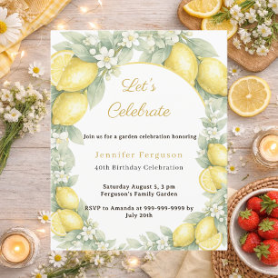 Citron de fête d'anniversaire jardin d'été invitat