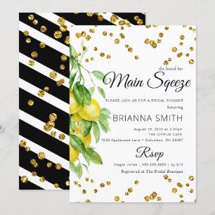 Citron Décoré Élégant Invitation Douche nuptiale