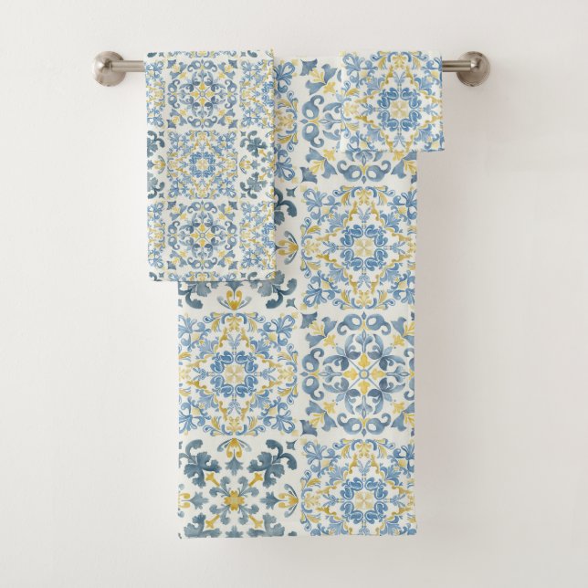 Citron en carrelage bleu italien (En situation)