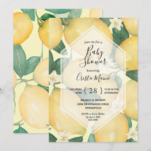 Citron et verdure Bébé Douche Invitations